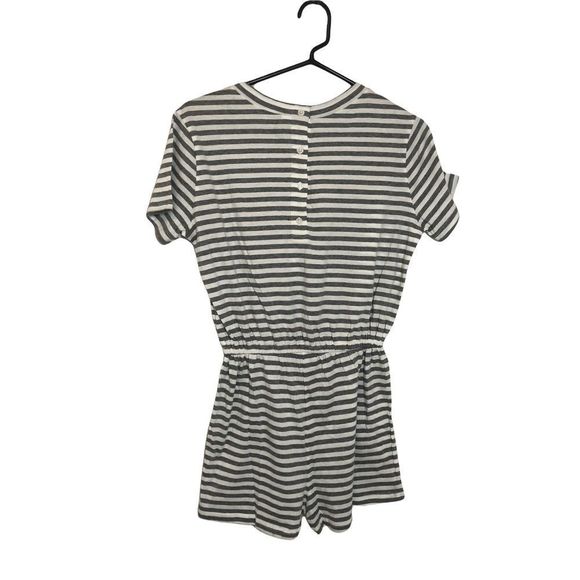 NWOT American Apparel Grey Striped Romper Sz S - Picture 2 of 3